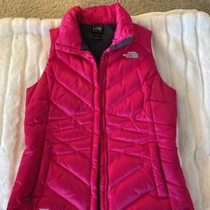 North Face pink puffer vest, size small